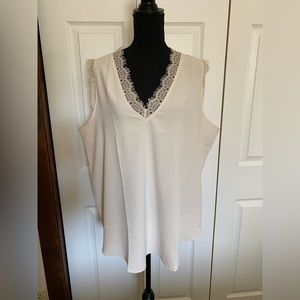 Blencot woman’s lace trim tank top - Apricot XXL